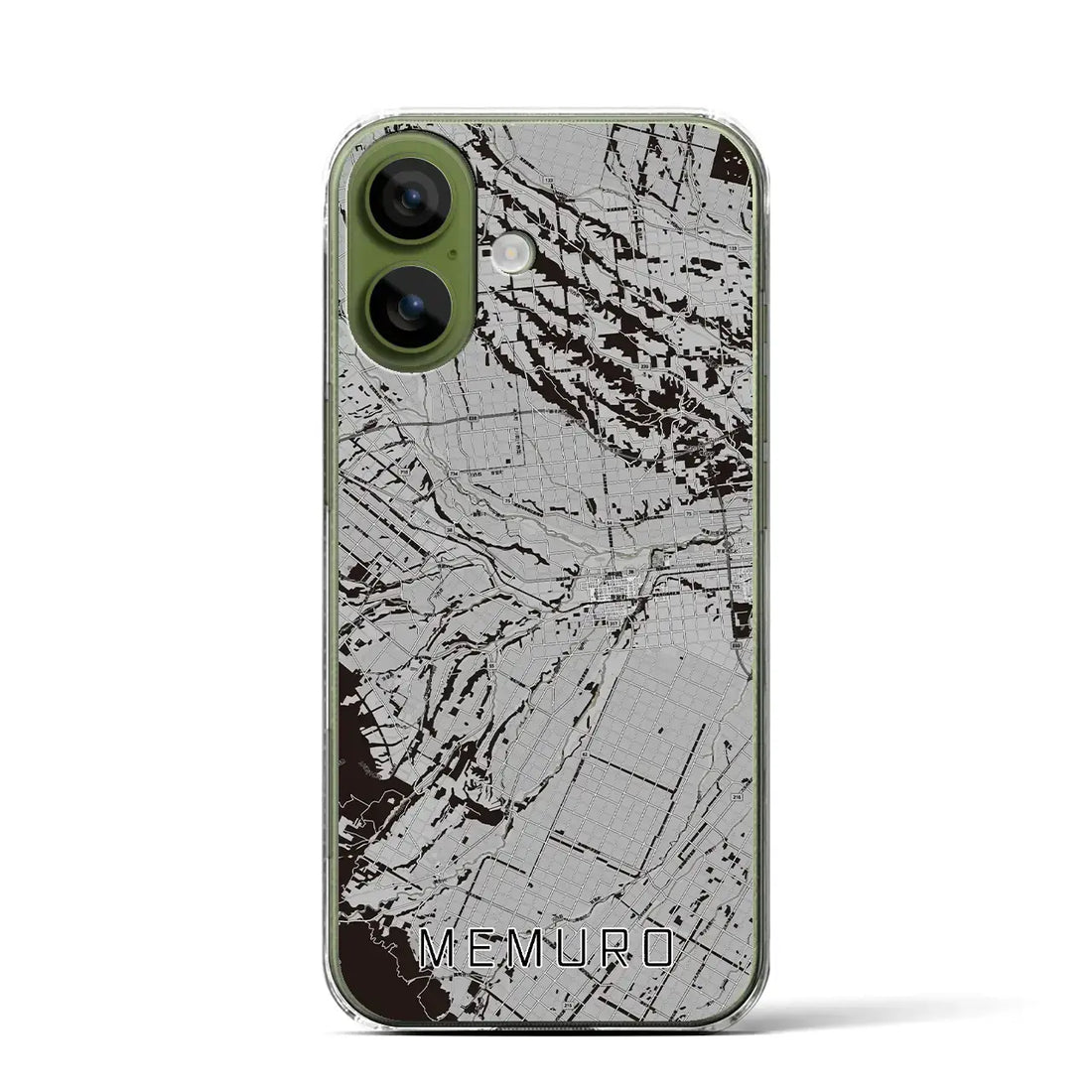 【芽室（北海道）】地図柄iPhoneケース（クリアタイプ）モノトーン・iPhone 17 Pro Max 用