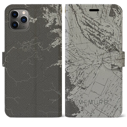 【芽室（北海道）】地図柄iPhoneケース（手帳タイプ）モノトーン・iPhone 11 Pro Max 用