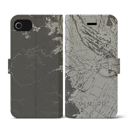 【芽室（北海道）】地図柄iPhoneケース（手帳タイプ）モノトーン・iPhone SE（第3 / 第2世代） / 8 / 7 / 6s / 6 用