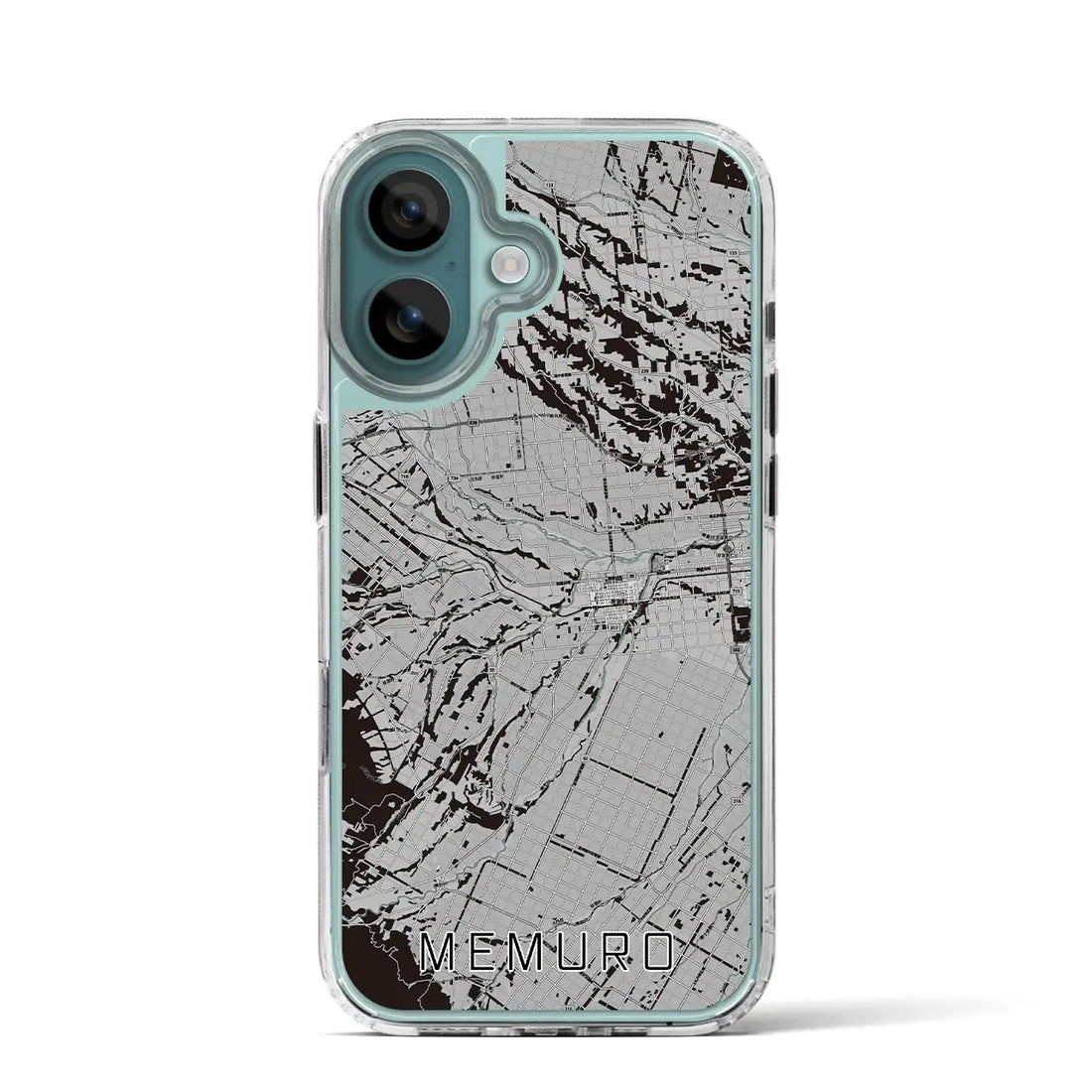 【芽室（北海道）】地図柄iPhoneケース（MagSafeタイプ）モノトーン・iPhone 16 Pro 用