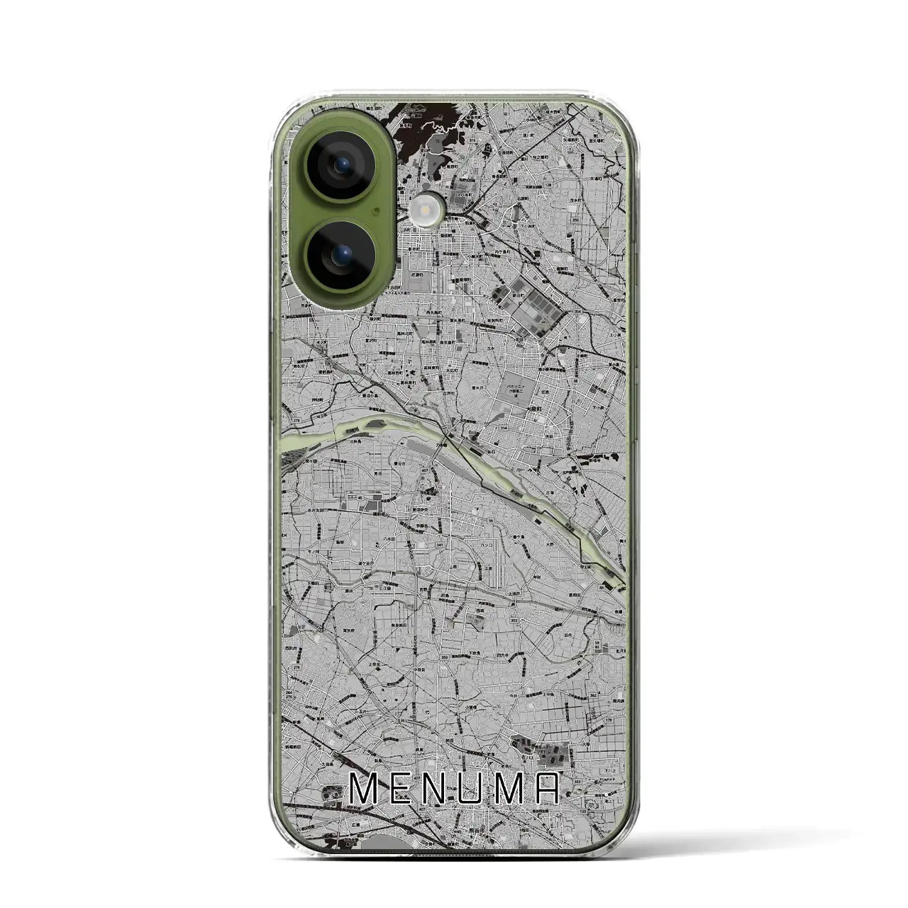 【妻沼（埼玉県）】地図柄iPhoneケース（クリアタイプ）