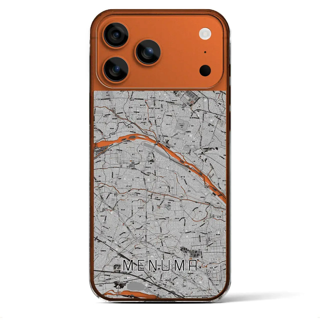 【妻沼（埼玉県）】地図柄iPhoneケース（クリアタイプ）モノトーン・iPhone 17 Pro Max 用