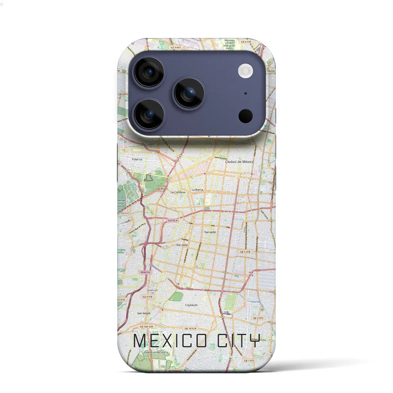 【メキシコシティ（メキシコ）】地図柄iPhoneケース（バックカバータイプ）