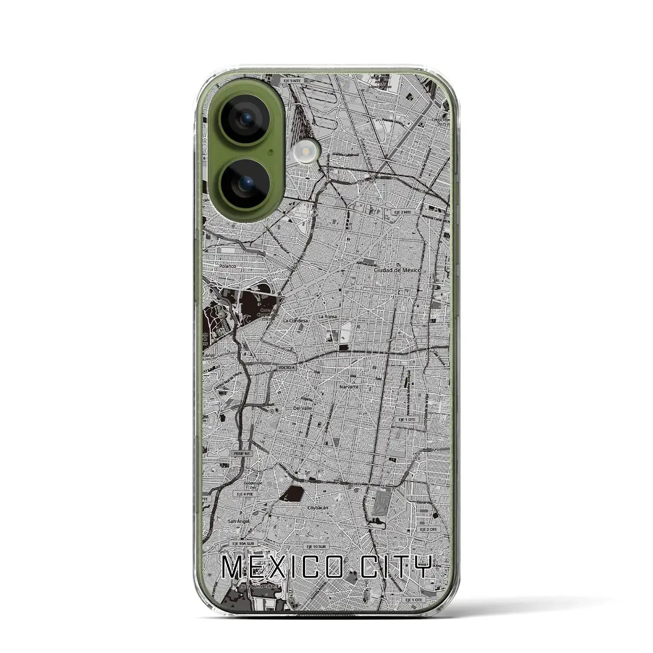【メキシコシティ（メキシコ）】地図柄iPhoneケース（クリアタイプ）