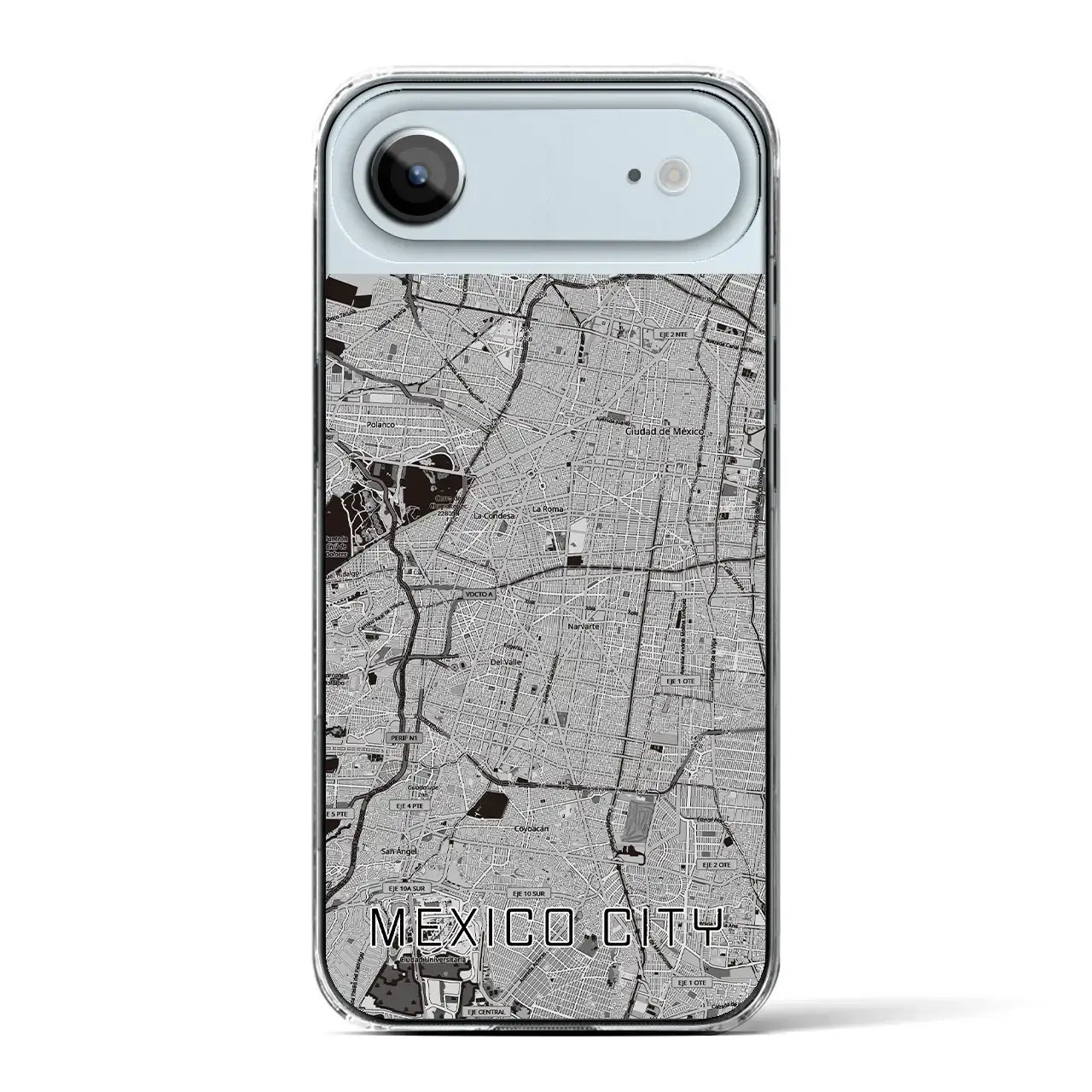 【メキシコシティ（メキシコ）】地図柄iPhoneケース（クリアタイプ）モノトーン・iPhone 17 Pro Max 用