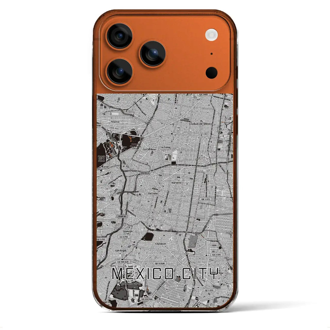 【メキシコシティ（メキシコ）】地図柄iPhoneケース（クリアタイプ）