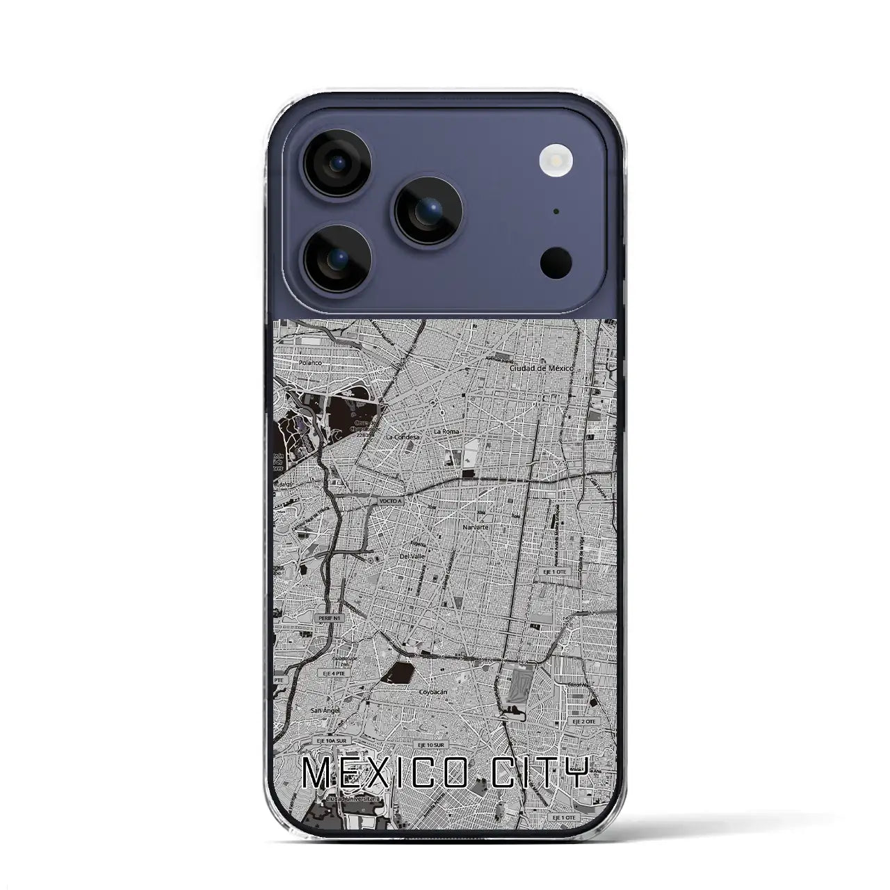 【メキシコシティ（メキシコ）】地図柄iPhoneケース（クリアタイプ）