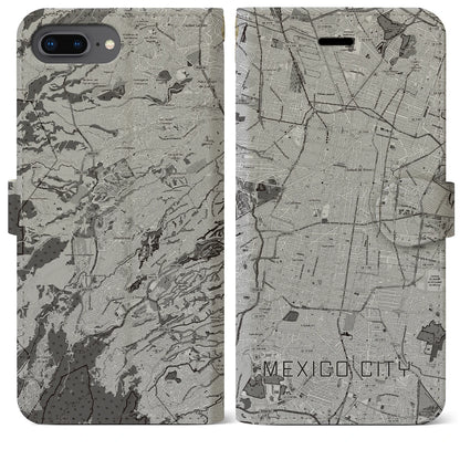 【メキシコシティ（メキシコ）】地図柄iPhoneケース（手帳タイプ）