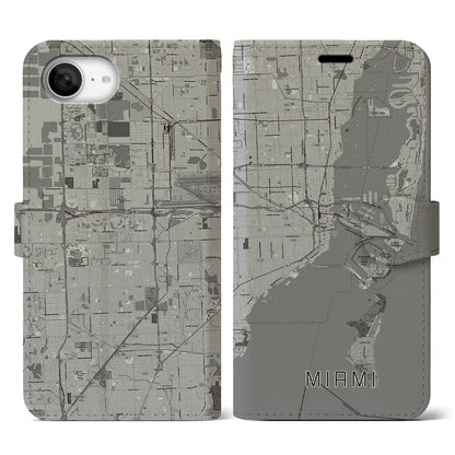 【マイアミ（アメリカ）】地図柄iPhoneケース（手帳タイプ）