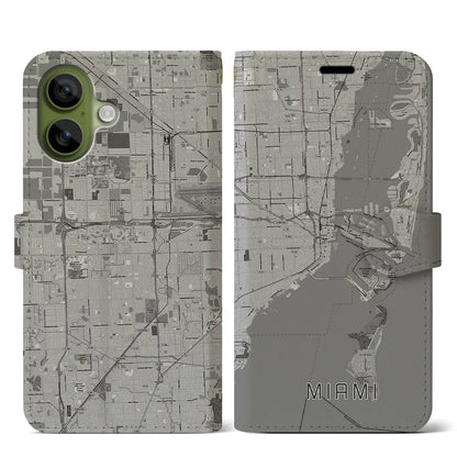 【マイアミ（アメリカ）】地図柄iPhoneケース（手帳タイプ）
