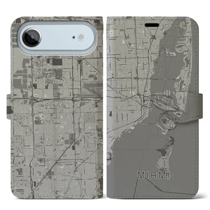【マイアミ（アメリカ）】地図柄iPhoneケース（手帳タイプ）