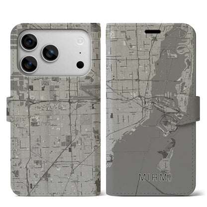 【マイアミ（アメリカ）】地図柄iPhoneケース（手帳タイプ）