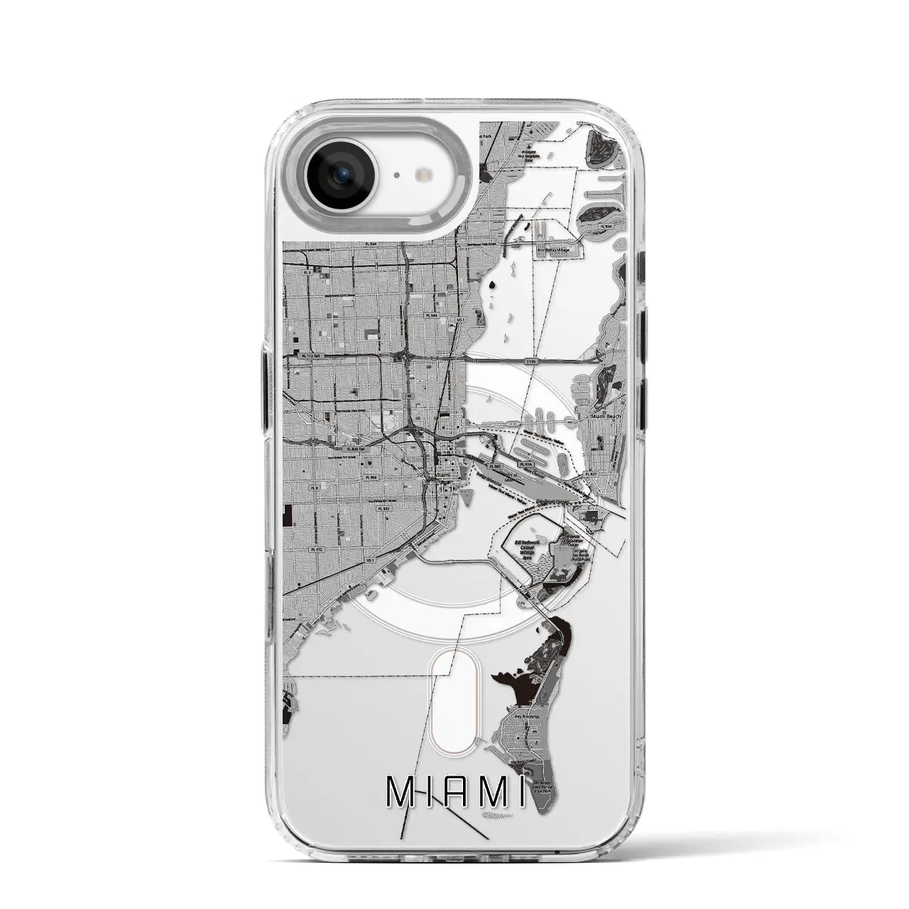 【マイアミ（アメリカ）】地図柄iPhoneケース（MagSafeタイプ）