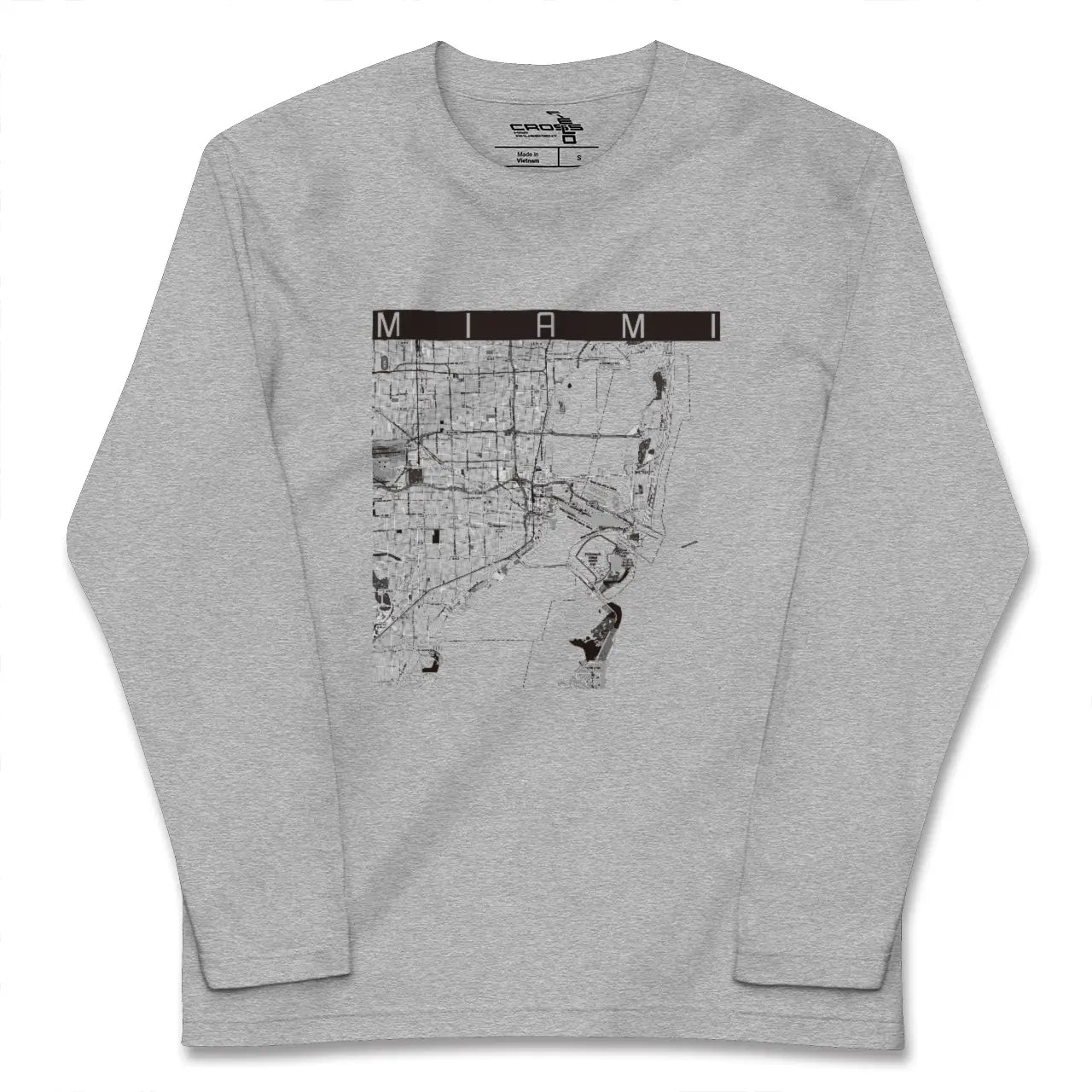 【マイアミ（アメリカ）】地図柄ロングスリーブTシャツ