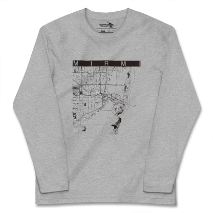 【マイアミ（アメリカ）】地図柄ロングスリーブTシャツ