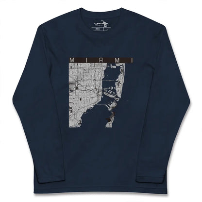【マイアミ（アメリカ）】地図柄ロングスリーブTシャツ
