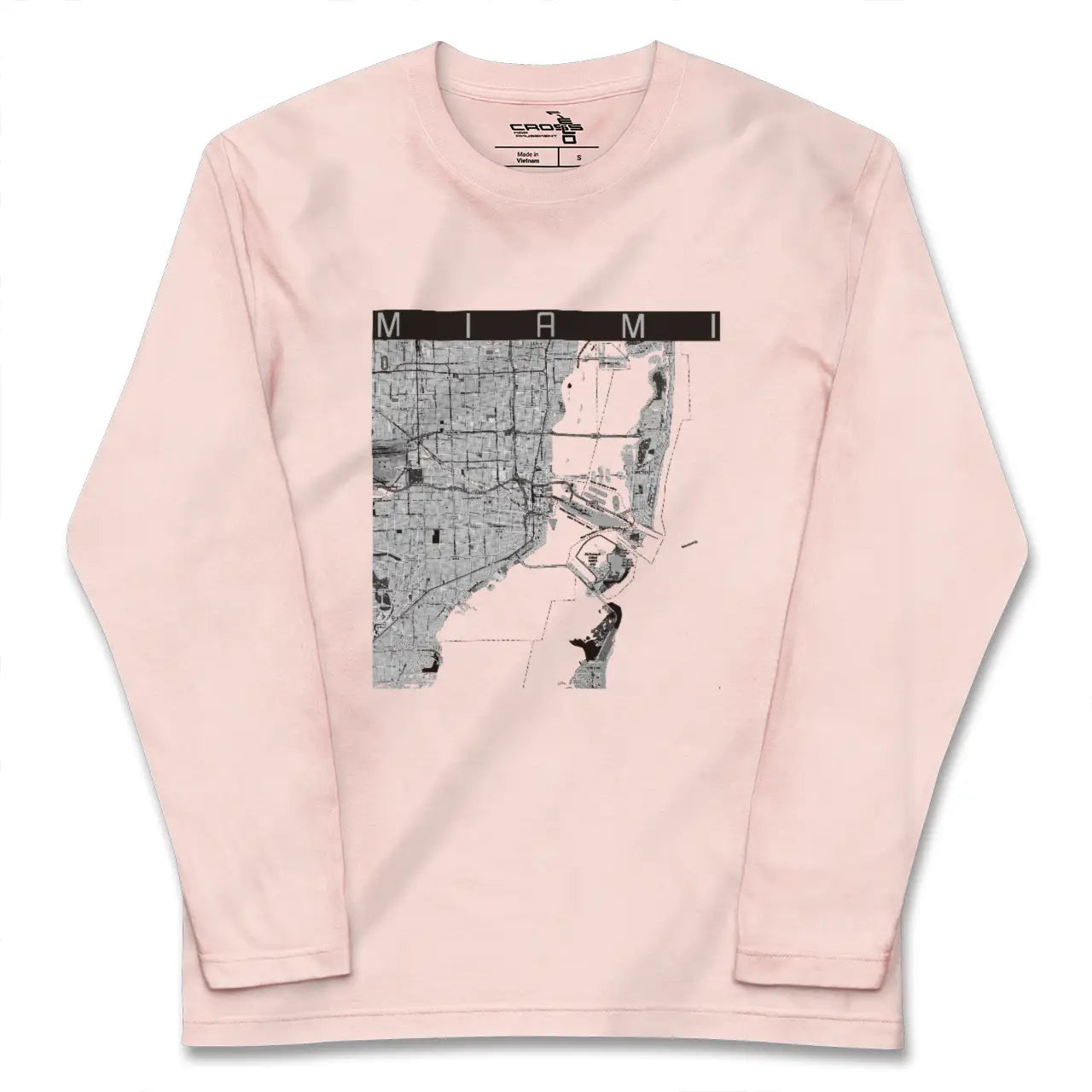 【マイアミ（アメリカ）】地図柄ロングスリーブTシャツ