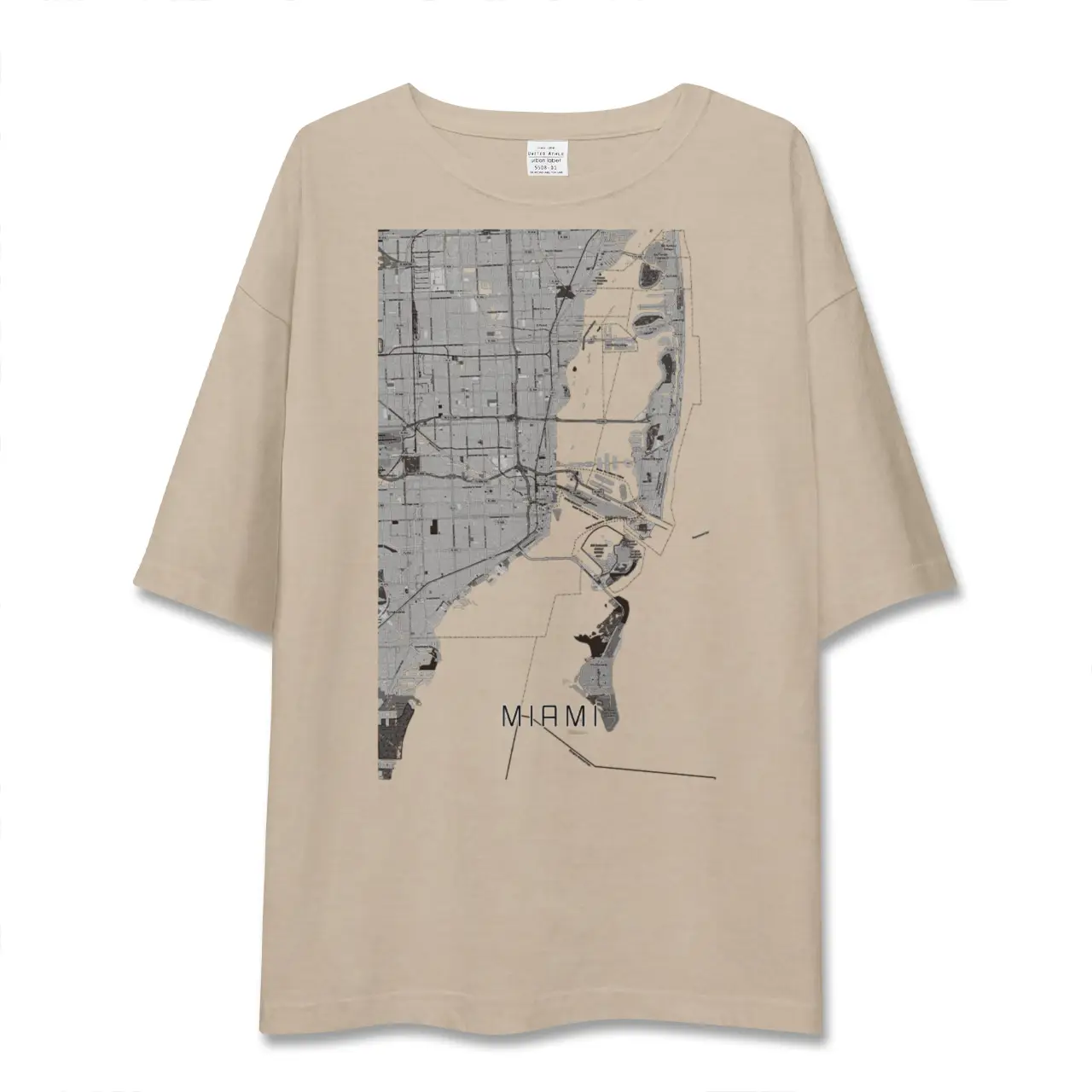 【マイアミ（アメリカ）】地図柄ビッグシルエットTシャツ