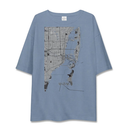 【マイアミ（アメリカ）】地図柄ビッグシルエットTシャツ