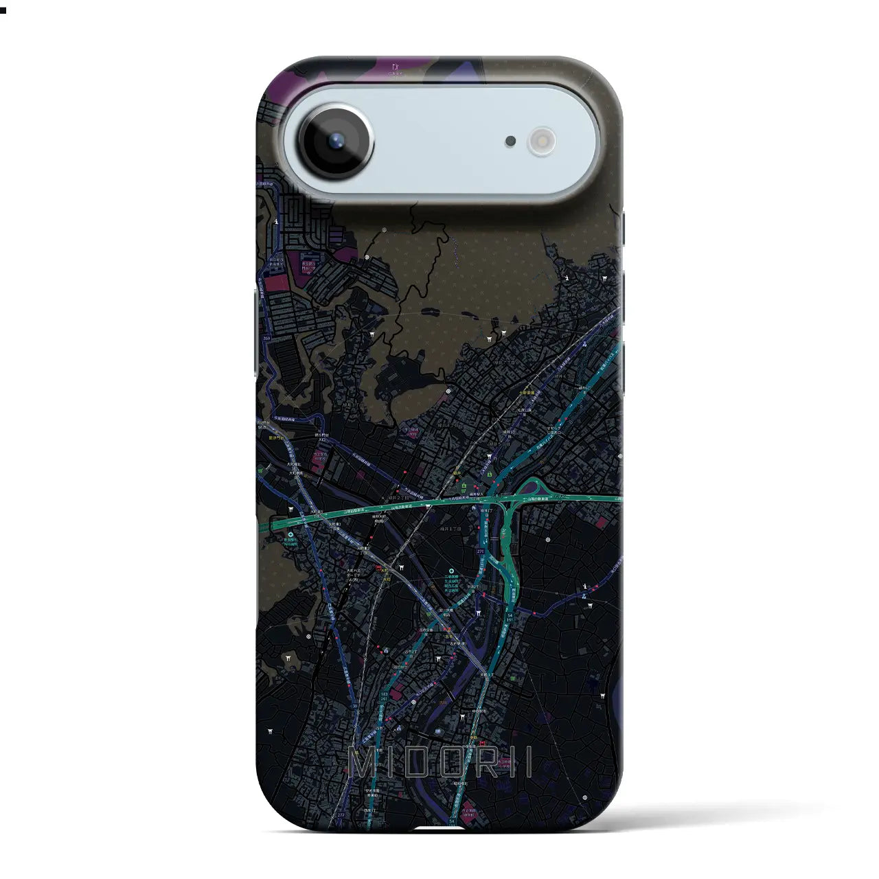 【緑井（広島県）】地図柄iPhoneケース（バックカバータイプ）