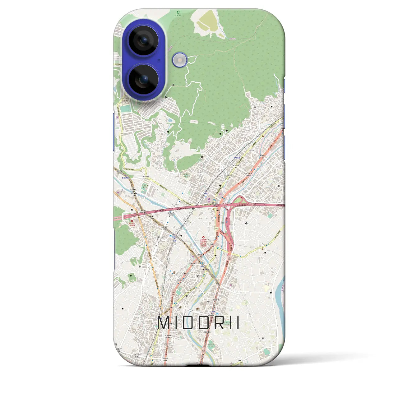 【緑井（広島県）】地図柄iPhoneケース（バックカバータイプ）ナチュラル・iPhone 16 Pro Max 用