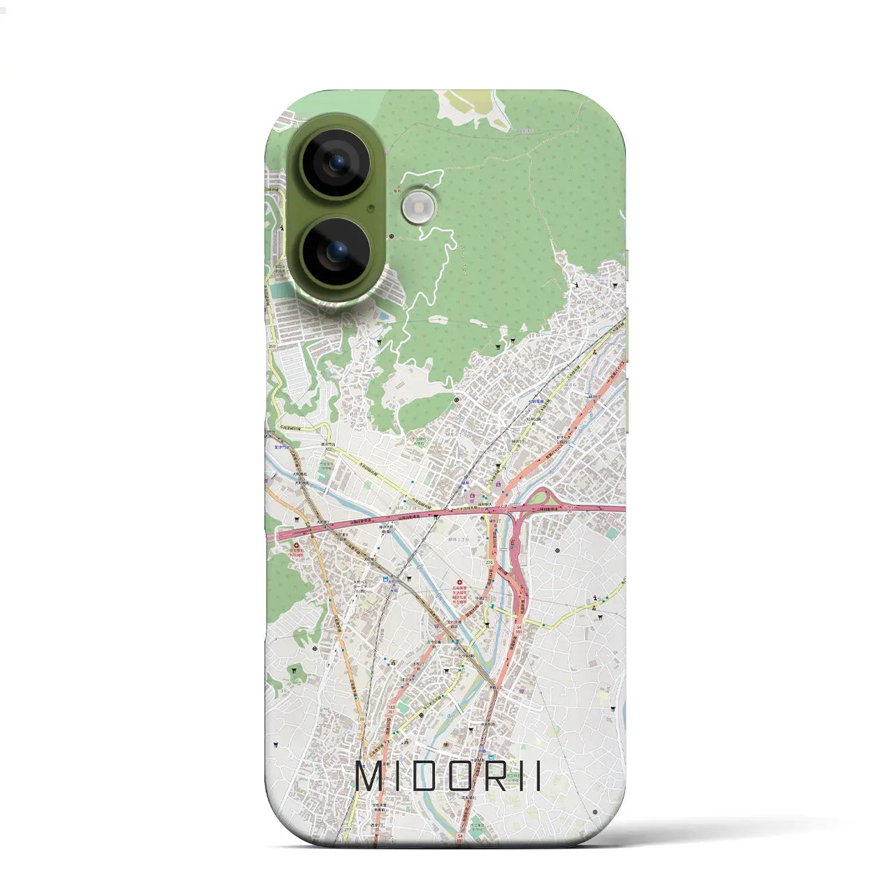 【緑井（広島県）】地図柄iPhoneケース（バックカバータイプ）ナチュラル・iPhone 17 Pro Max 用