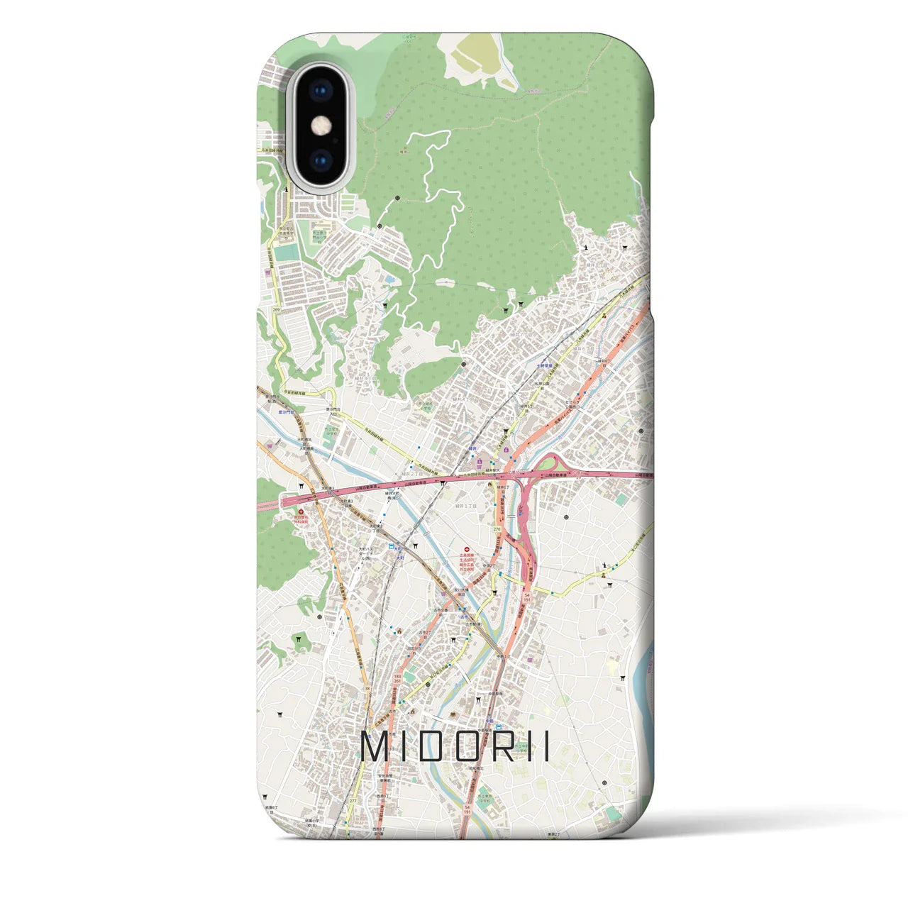 【緑井（広島県）】地図柄iPhoneケース（バックカバータイプ）