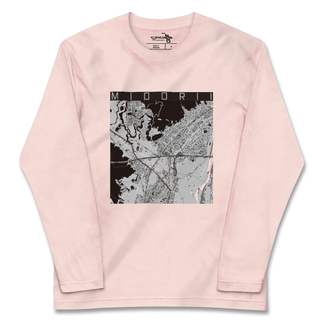 【緑井(広島県)】地図柄ロングスリーブTシャツ