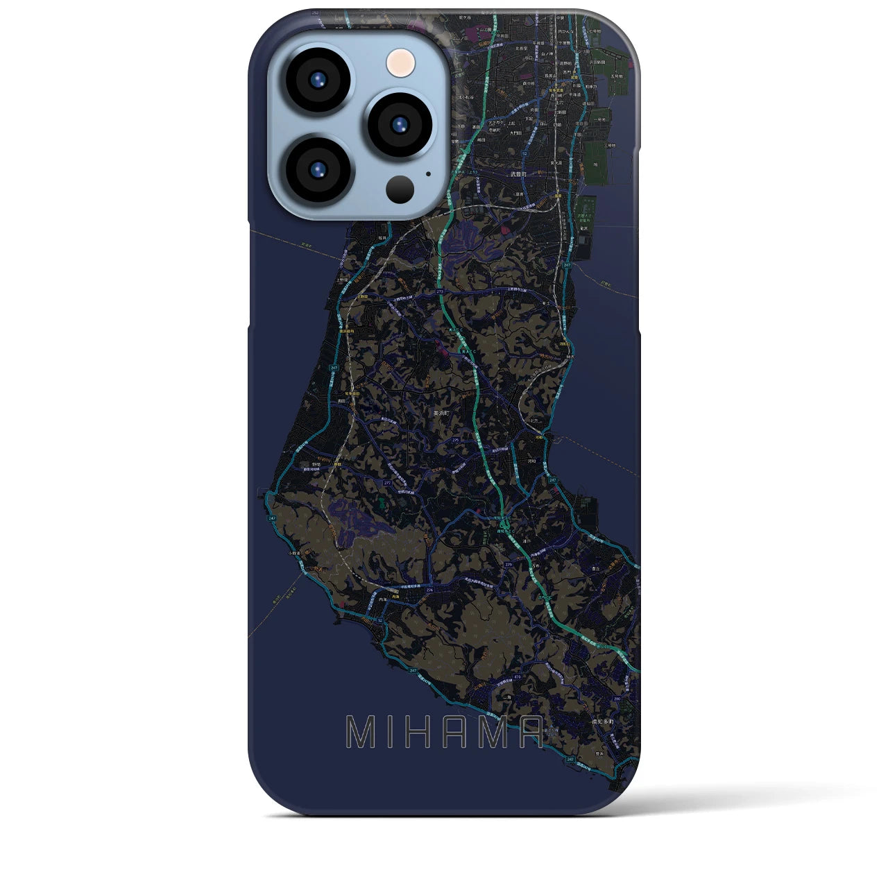 【美浜（愛知県）】地図柄iPhoneケース（バックカバータイプ）