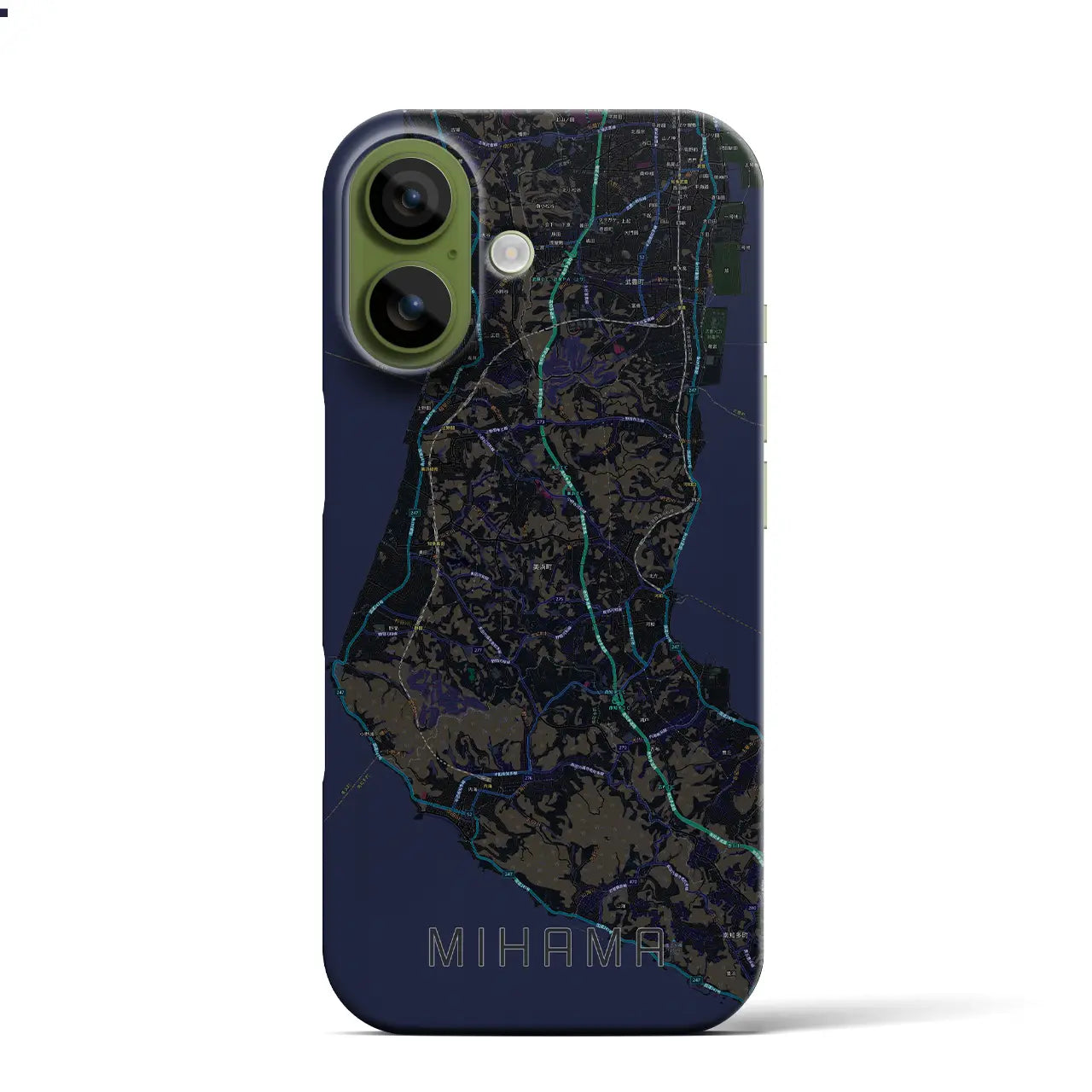 【美浜（愛知県）】地図柄iPhoneケース（バックカバータイプ）