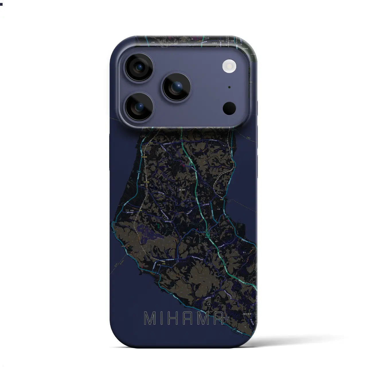 【美浜（愛知県）】地図柄iPhoneケース（バックカバータイプ）