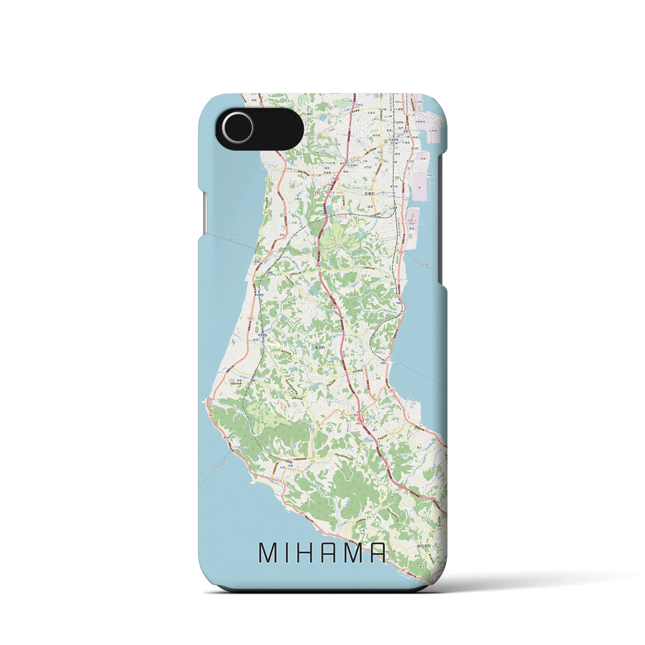 【美浜（愛知県）】地図柄iPhoneケース（バックカバータイプ）