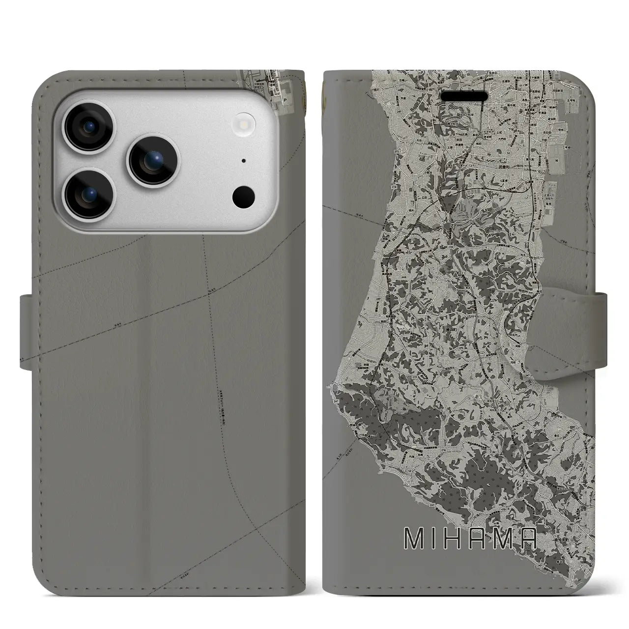 【美浜（愛知県）】地図柄iPhoneケース（手帳タイプ）