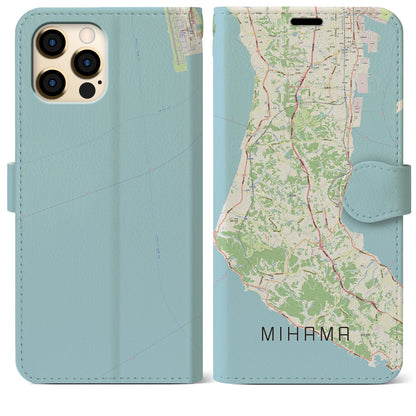 【美浜（愛知県）】地図柄iPhoneケース（手帳タイプ）ナチュラル・iPhone 12 Pro Max 用
