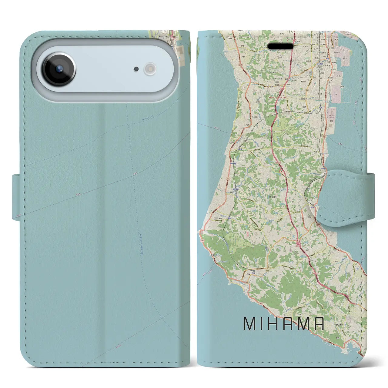 【美浜（愛知県）】地図柄iPhoneケース（手帳タイプ）