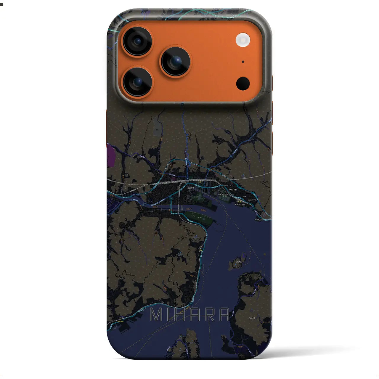 【三原（広島県）】地図柄iPhoneケース（バックカバータイプ）