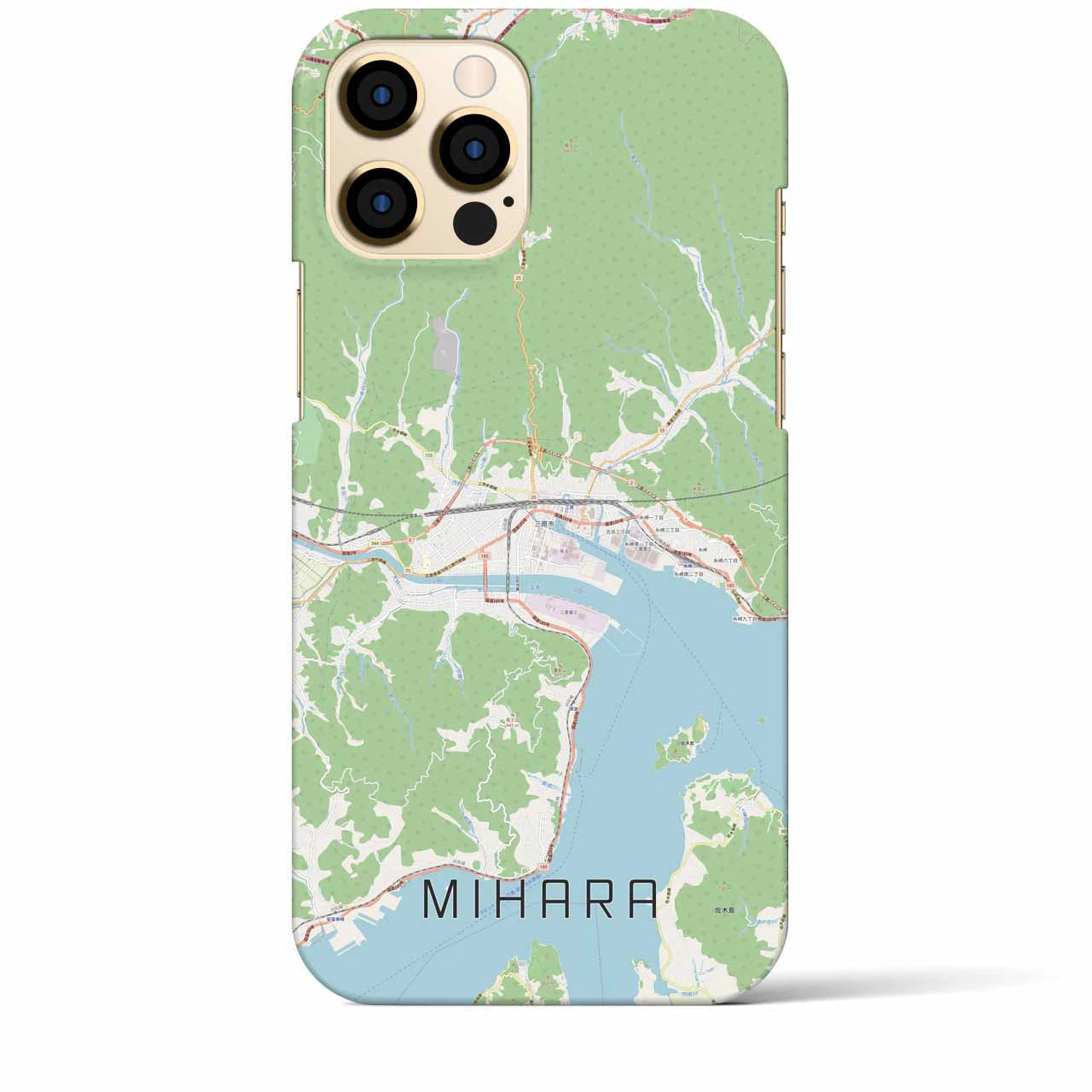 【三原（広島県）】地図柄iPhoneケース（バックカバータイプ）