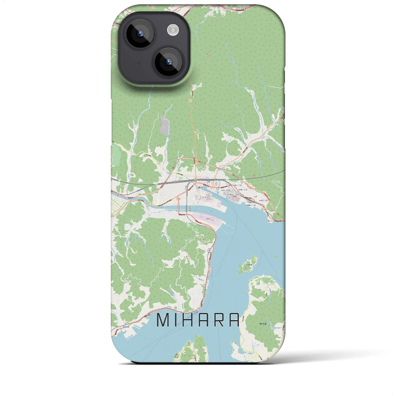 【三原（広島県）】地図柄iPhoneケース（バックカバータイプ）