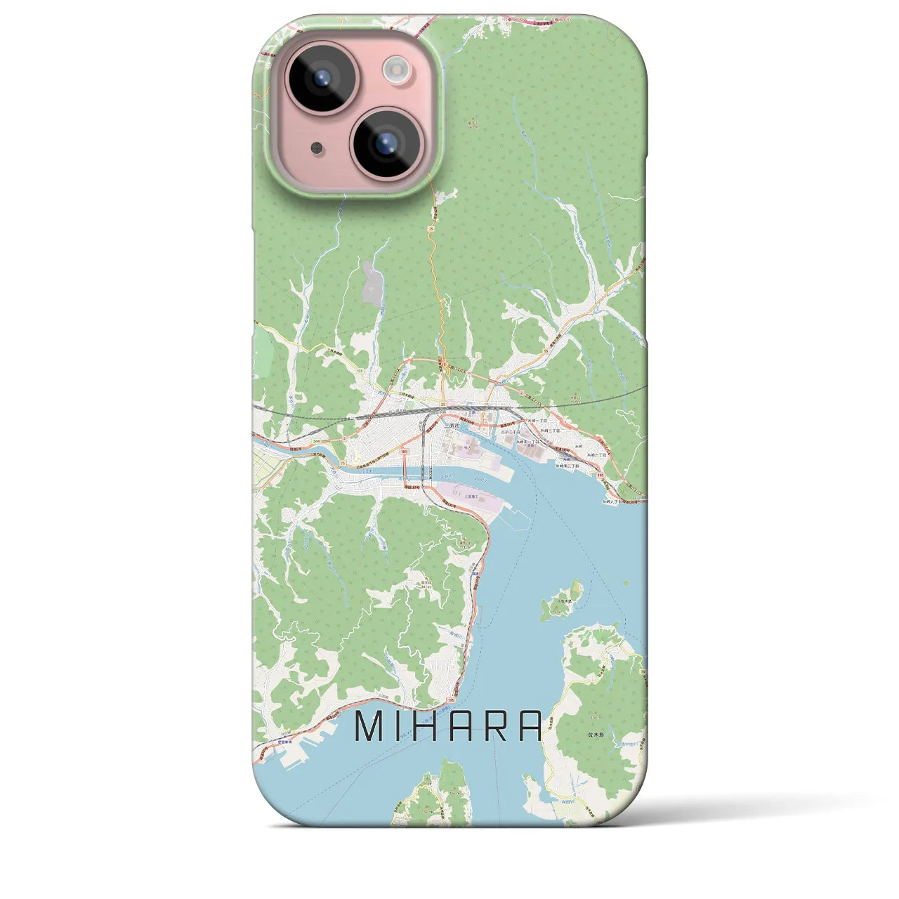 【三原（広島県）】地図柄iPhoneケース（バックカバータイプ）