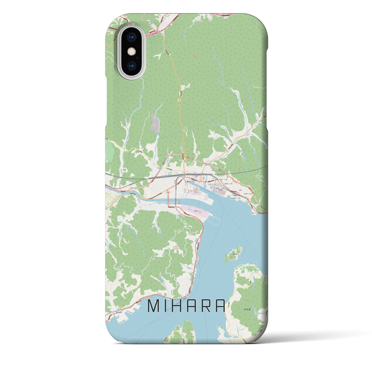 【三原（広島県）】地図柄iPhoneケース（バックカバータイプ）