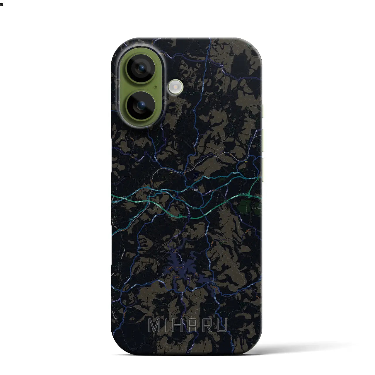 【三春（福島県）】地図柄iPhoneケース（バックカバータイプ）