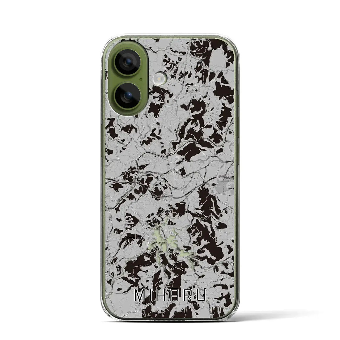 【三春(福島県)】地図柄iPhoneケース(クリアタイプ)モノトーン・iPhone 17 Pro Max 用