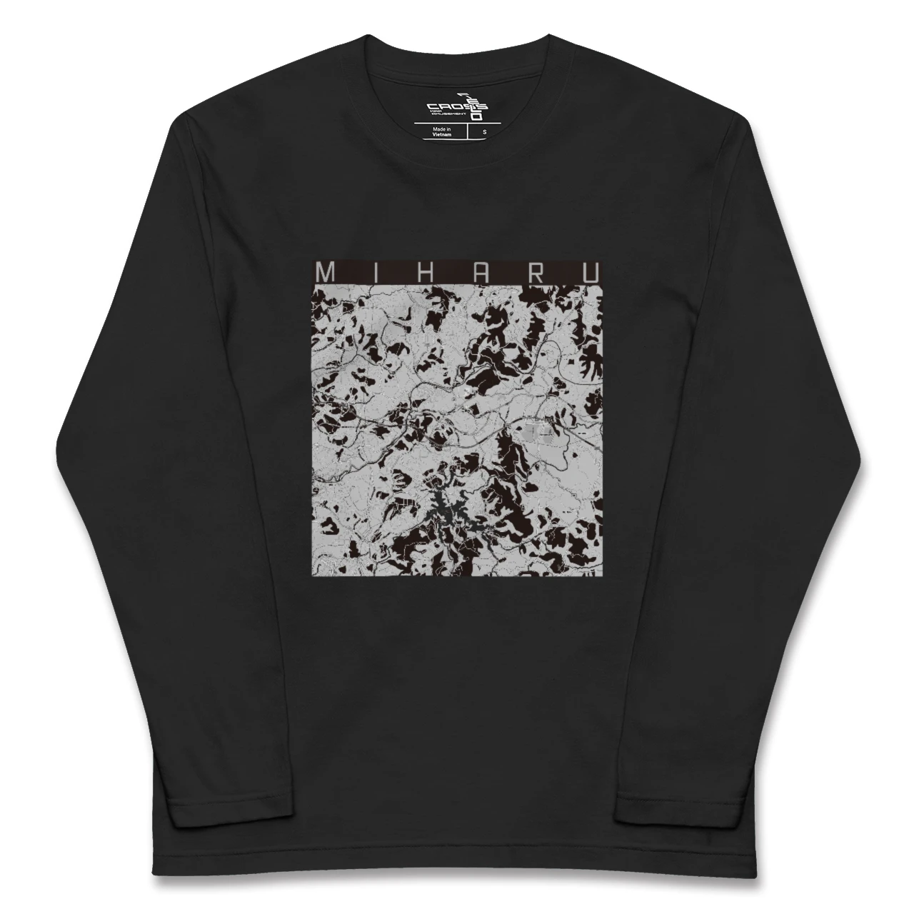 【三春（福島県）】地図柄ロングスリーブTシャツ