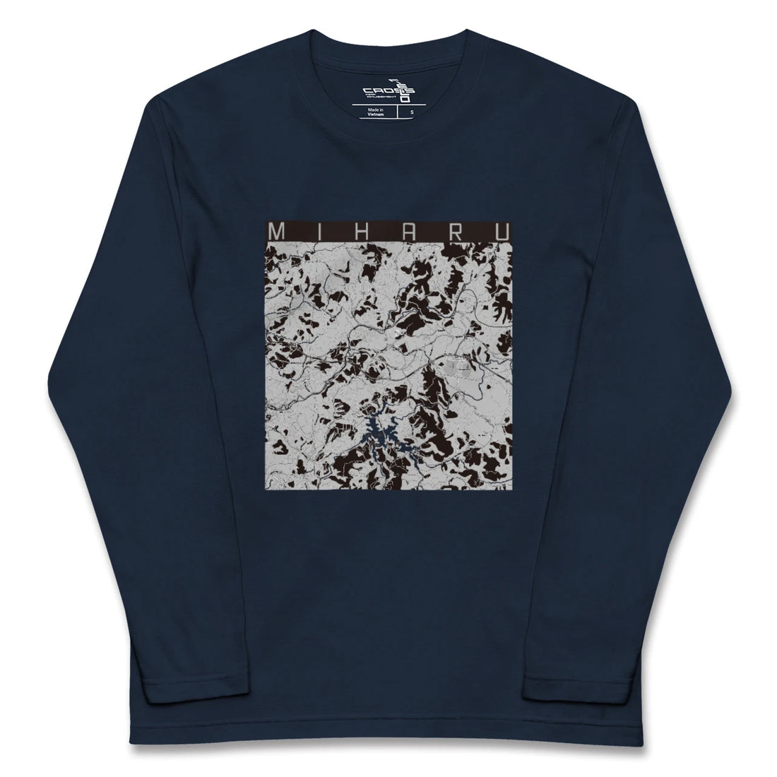 【三春(福島県)】地図柄ロングスリーブTシャツ