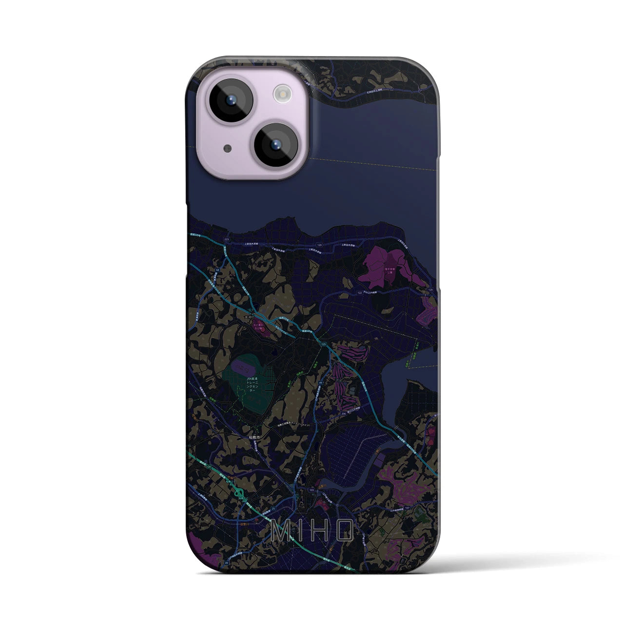 【美浦（茨城県）】地図柄iPhoneケース（バックカバータイプ）