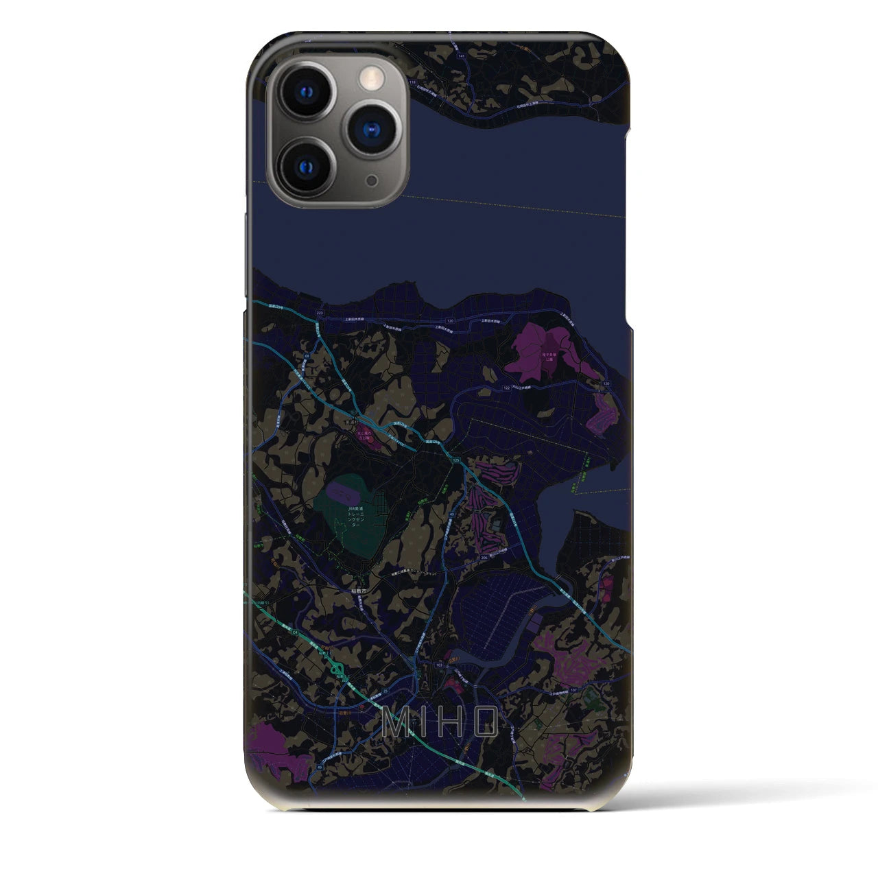 【美浦（茨城県）】地図柄iPhoneケース（バックカバータイプ）