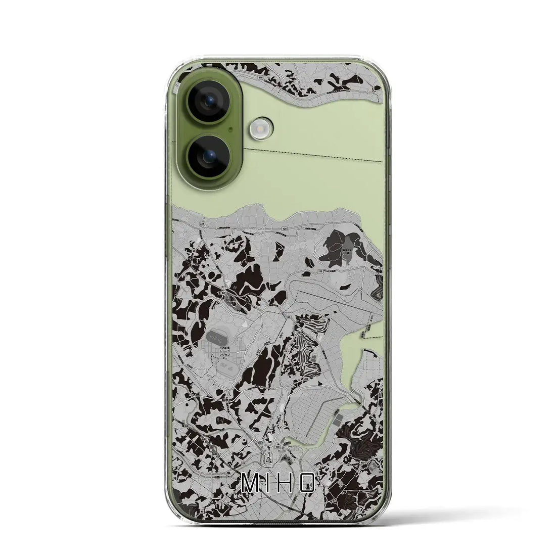 【美浦（茨城県）】地図柄iPhoneケース（クリアタイプ）モノトーン・iPhone 17 Pro Max 用