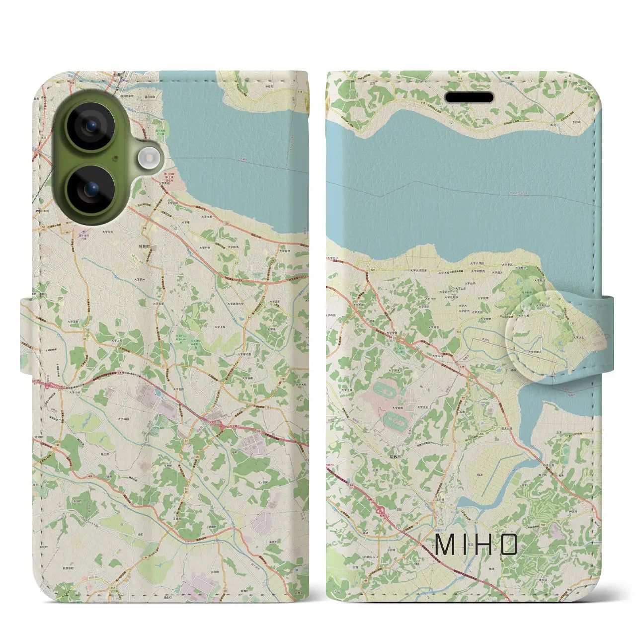 【美浦（茨城県）】地図柄iPhoneケース（手帳タイプ）