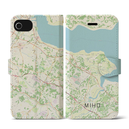 【美浦（茨城県）】地図柄iPhoneケース（手帳タイプ）ナチュラル・iPhone SE（第3 / 第2世代） / 8 / 7 / 6s / 6 用