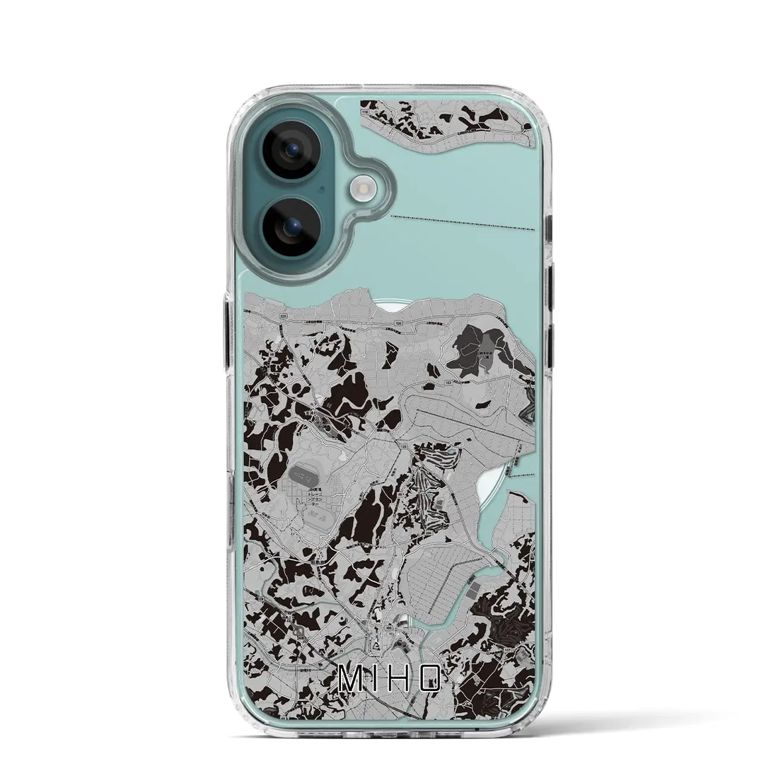 【美浦（茨城県）】地図柄iPhoneケース（MagSafeタイプ）モノトーン・iPhone 16 Pro 用